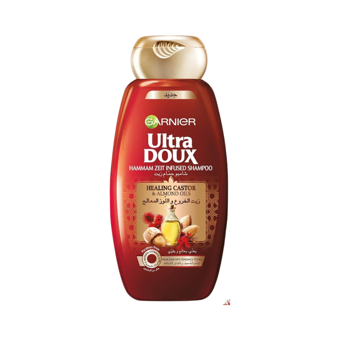 GARNIER ULTRA DOUX SHAMPOO HEALING CASTOR & ALMOND OILS 400ML