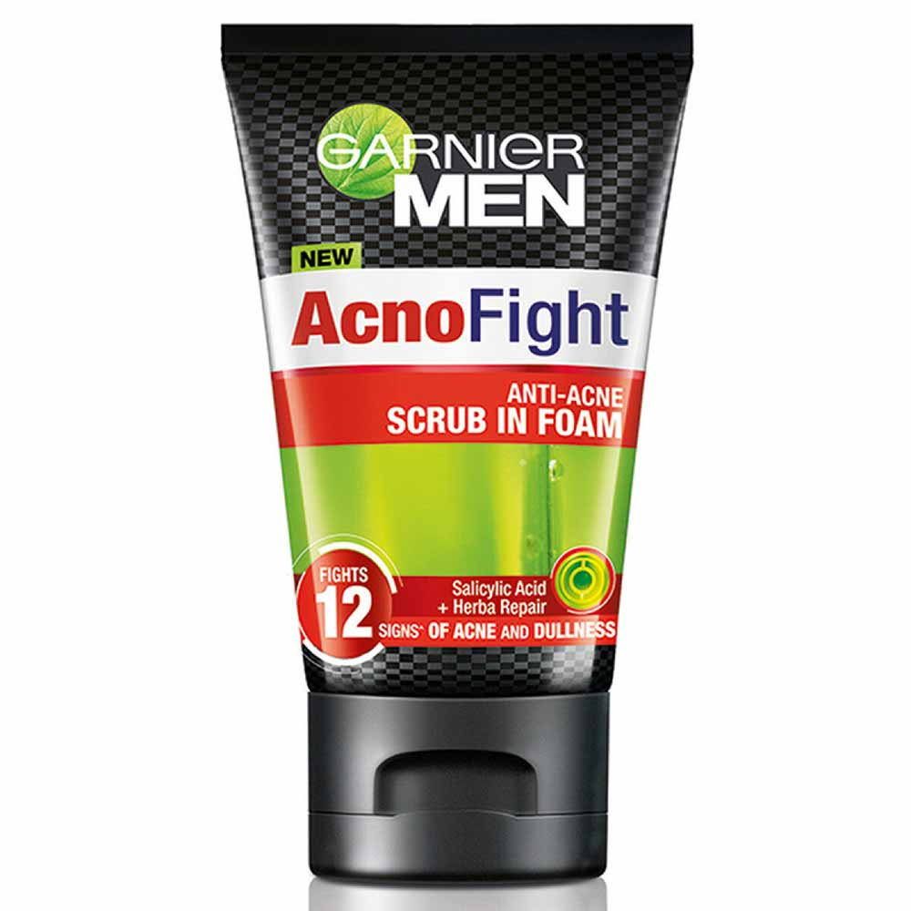 GARNIER MEN FACE WASH ACNO FIGHT 6IN1 ANTI-PIMPLE 100ML