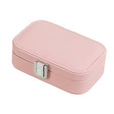 PORTABLE PINK LEATHER JEWELRY BAG