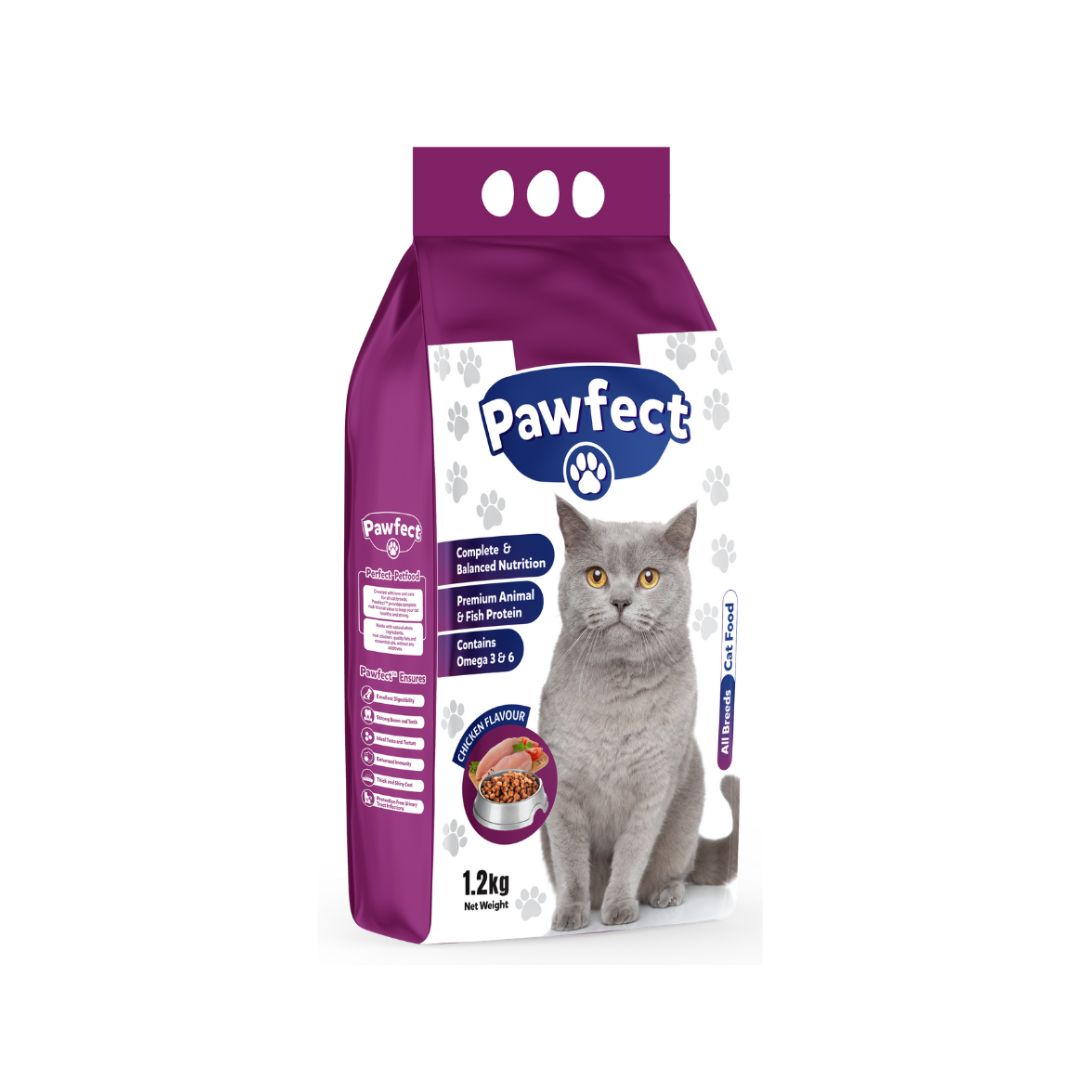 PAWFECT ADULT CAT FOOD CHICKEN FLAVOUR 1.2KG