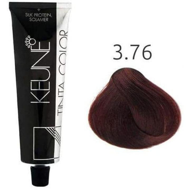 KEUNE TINTA HAIR COLORDARK VIOLET RED BROWN 3.76, 60ML.