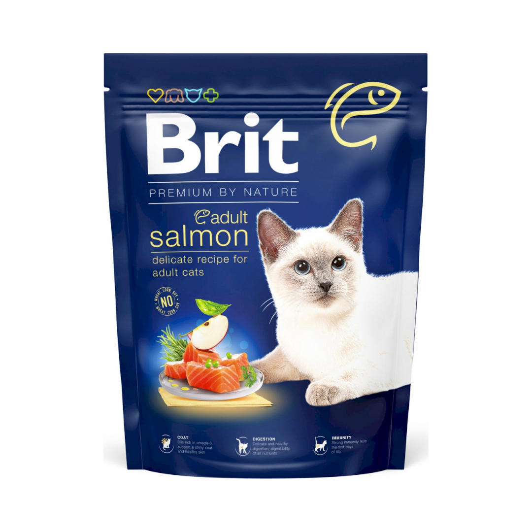 BRIT CAT FOOD ADULT SALMON 300GM