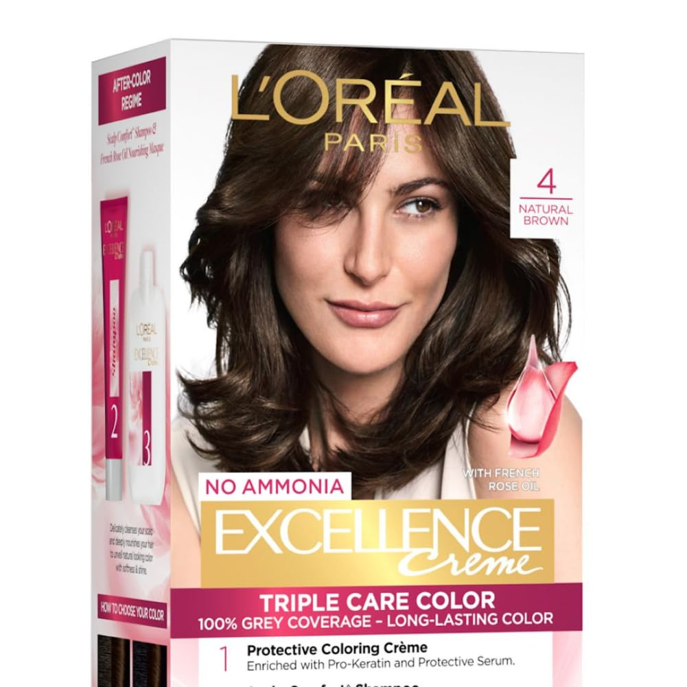 LOREAL PARIS HAIR COLOR BROWN 4 EXCELLENCE CREME