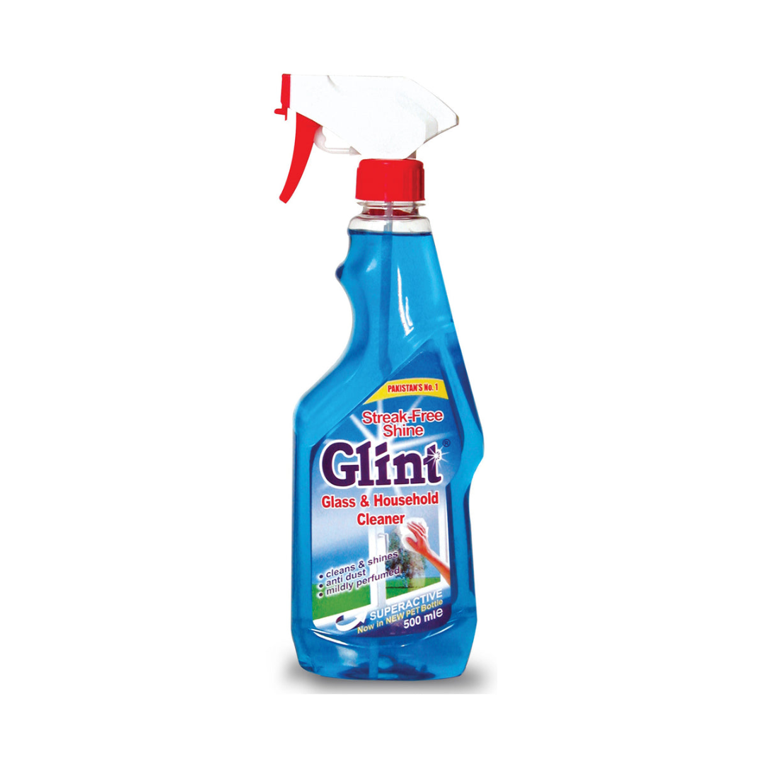 GLINT GLASS & HOUSEHOLD CLEANER SUPERACTIVE 500ML SPRAY BOTTLE