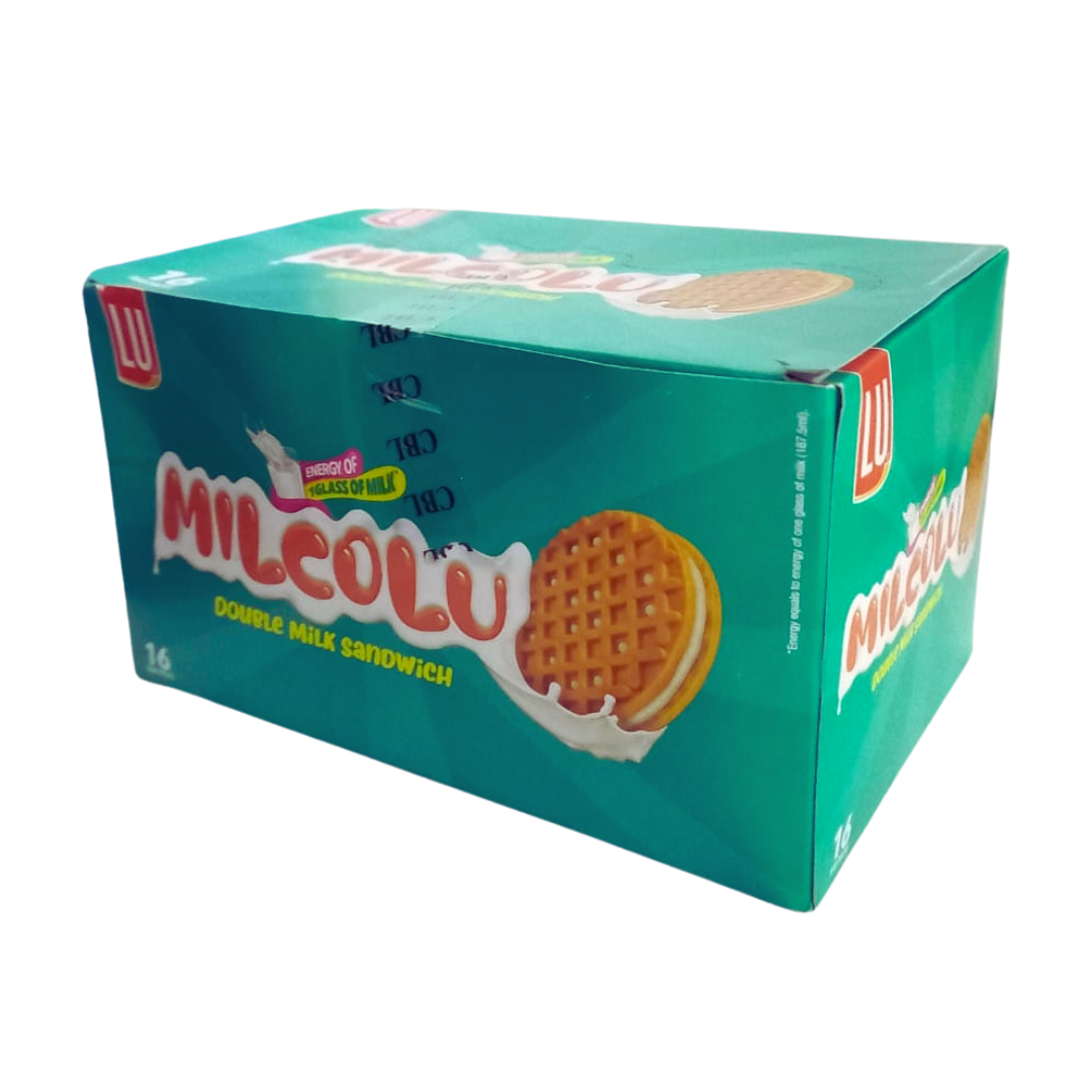 LU MILCOLU DOUBLE MILK SANDWICH BISCUIT 22.5GM 16PCS BOX