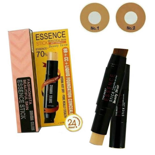 SIVANNA COLORS ESSENCE STICK BB+CC+LIQUID FOUNDATION CONCEALER NO.1