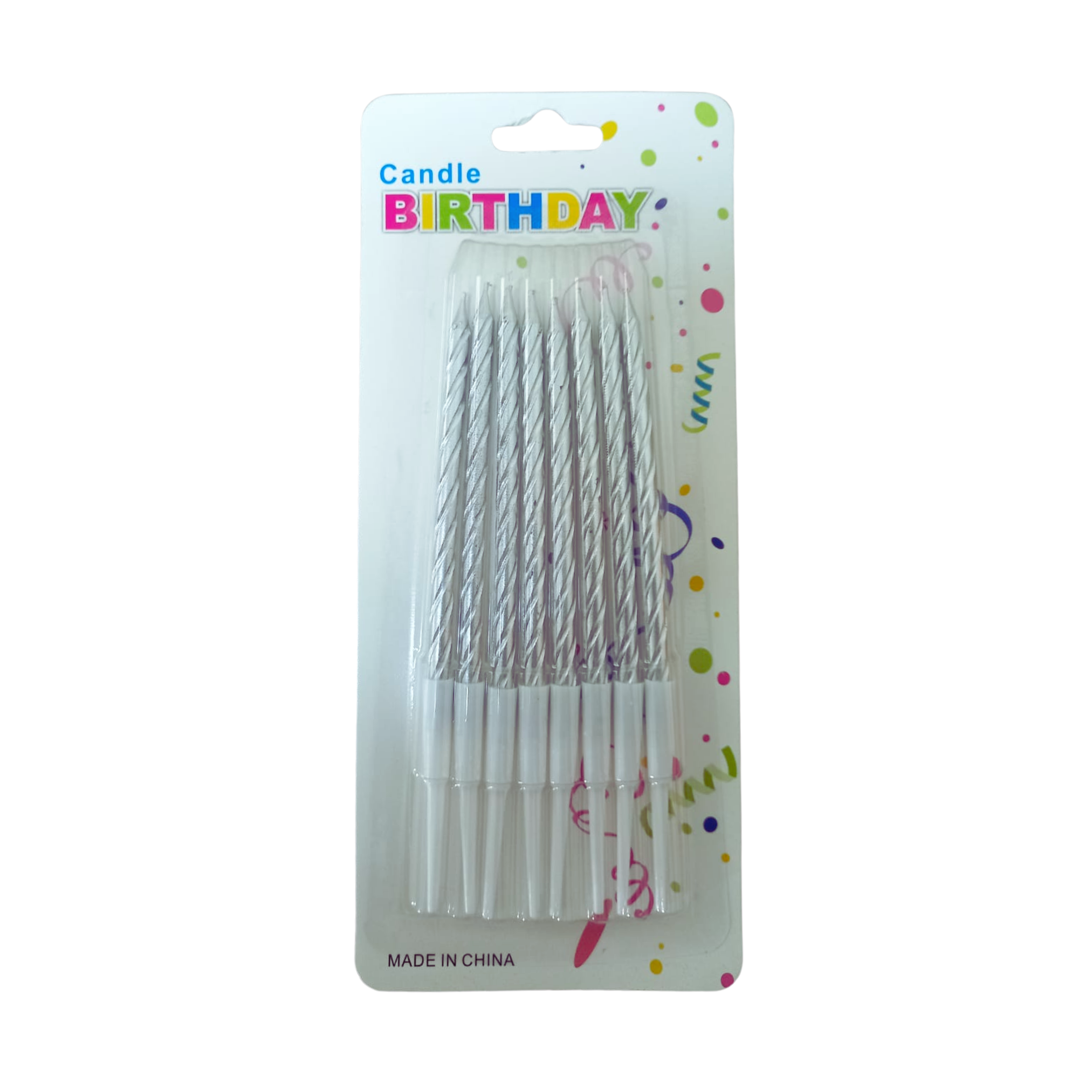 SLIM CANDLE SPIRAL DESIGN 8PCS PACK