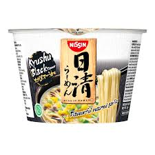 NISSIN INSTANT NOODLES KYUSHIU BLACK FLAVOUR FLAVOURFUL ROASTED GARLIC 11OGM