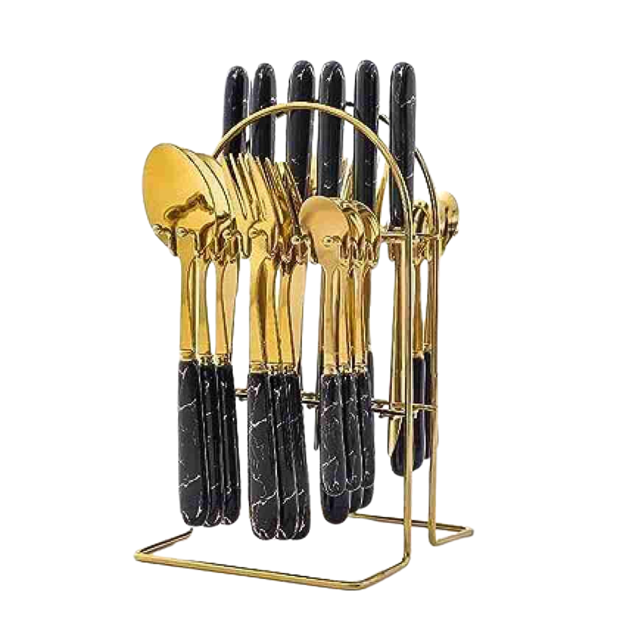 GOLD MARBLE CUTLERY SET 24PCS WITH HANGER