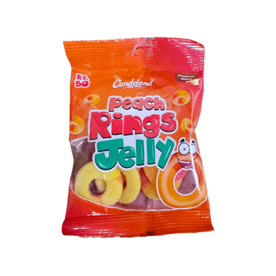 CANDYLAND PEACH RINGS JELLY 36GM POUCH