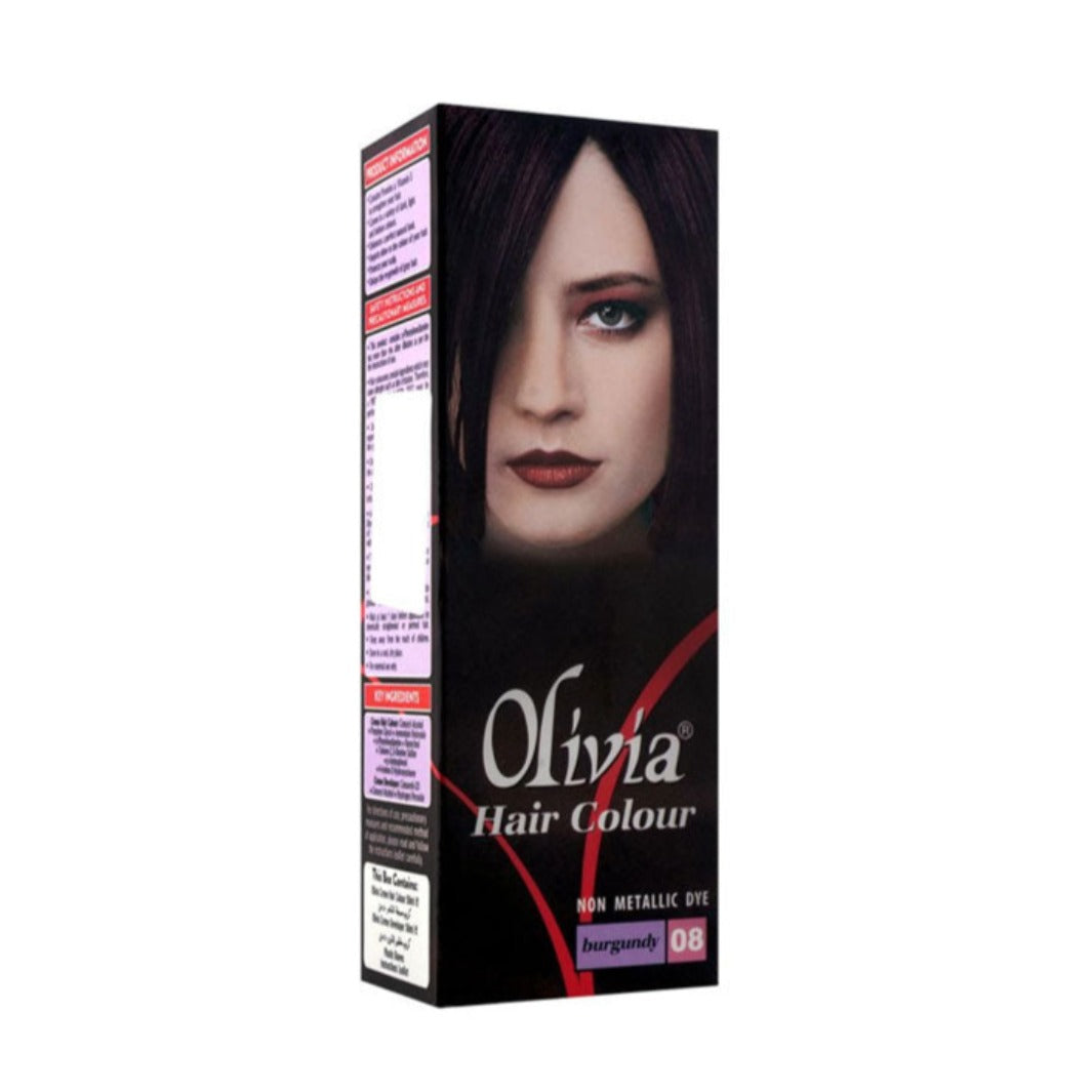 OLIVIA HAIR COLOUR NON METALLIC DYE,BURGUNDY 08