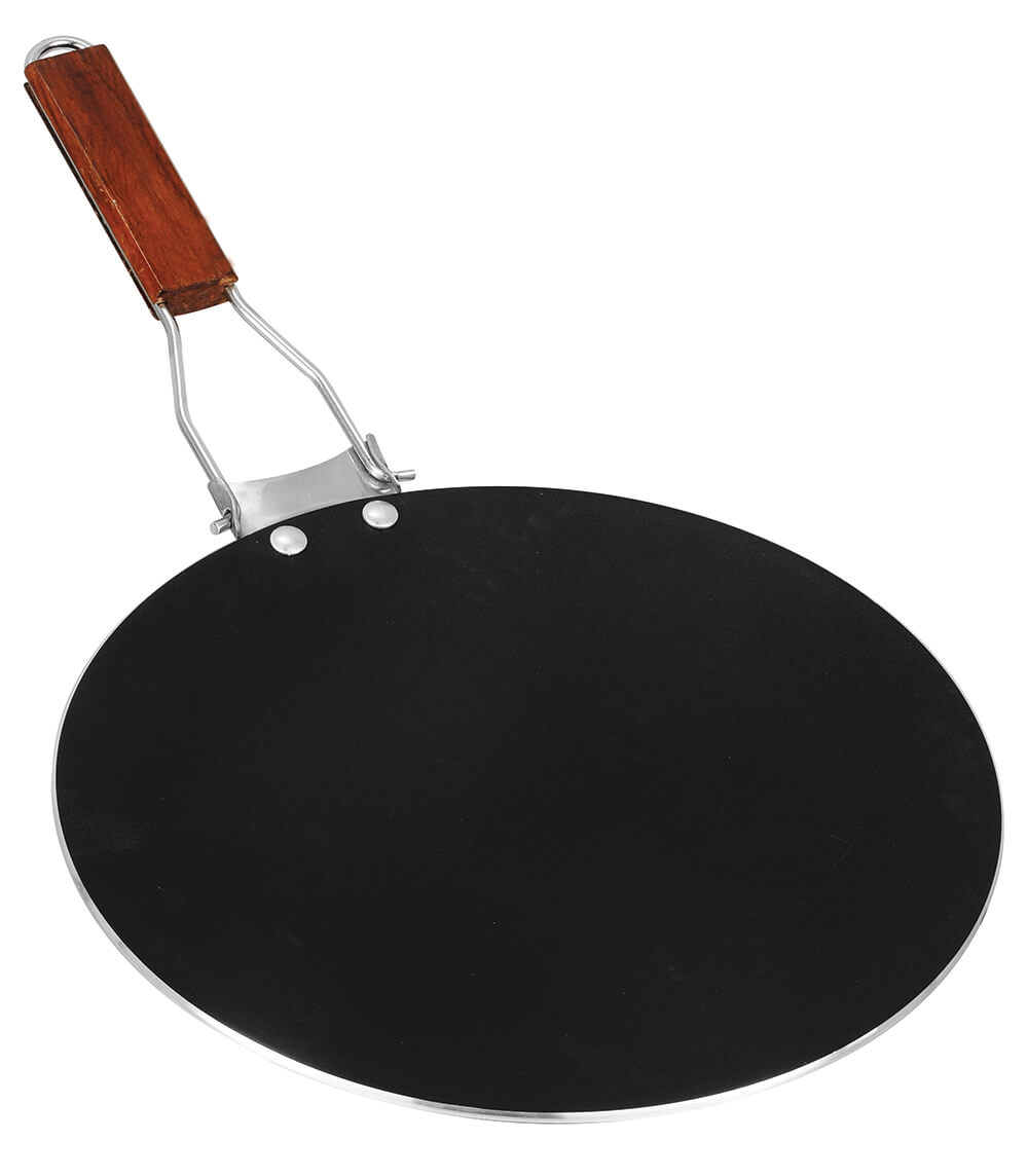 CHEF NON-STICK BAKING DISK (TAWA) 35CM WITH WOOD HANDLE