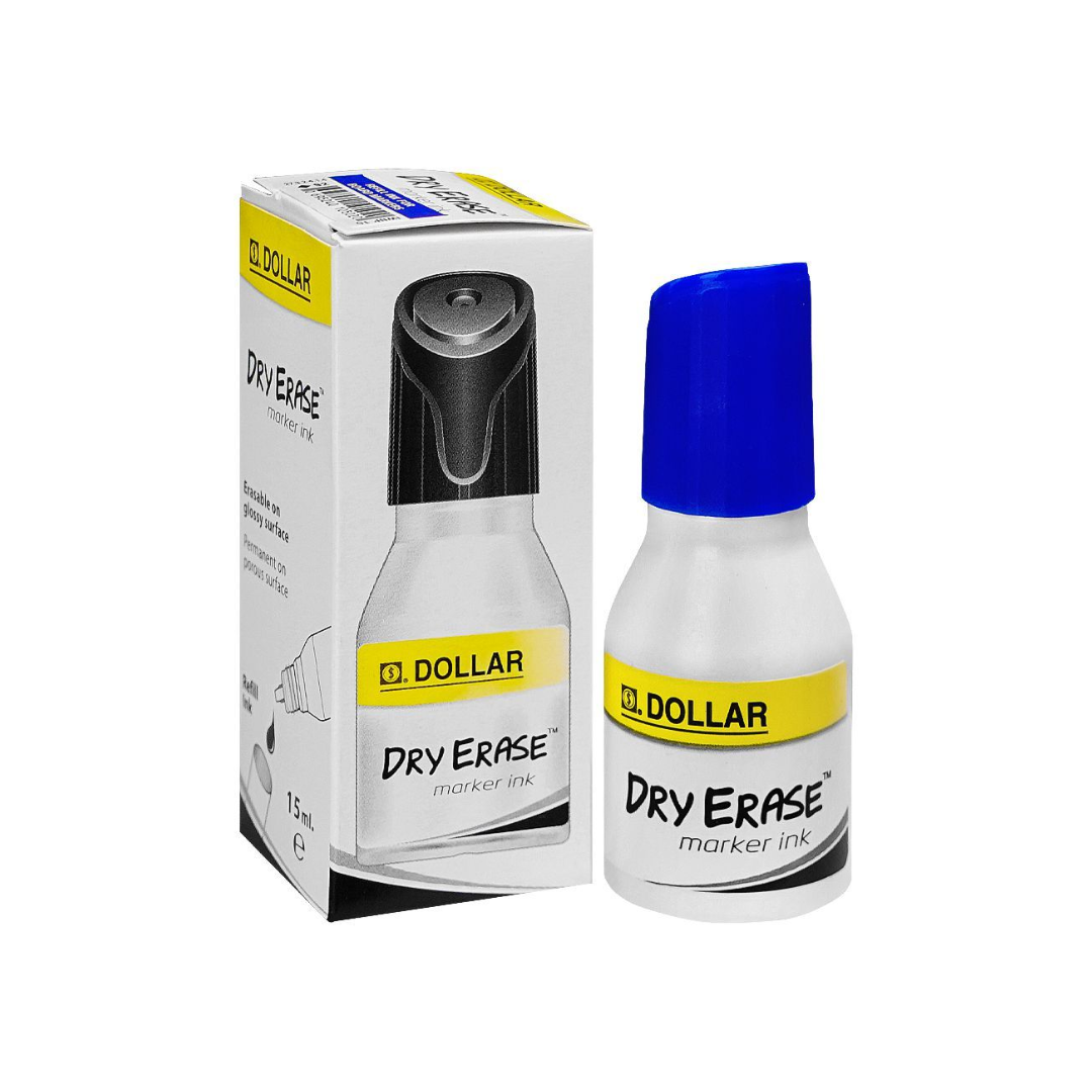 DOLLAR DRY ERASER BLUE MARKER INK 15ML