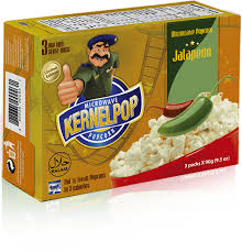 KERNELPOP MICROWAVE  POPCORN JALAPENO 3PACKS X 90GM