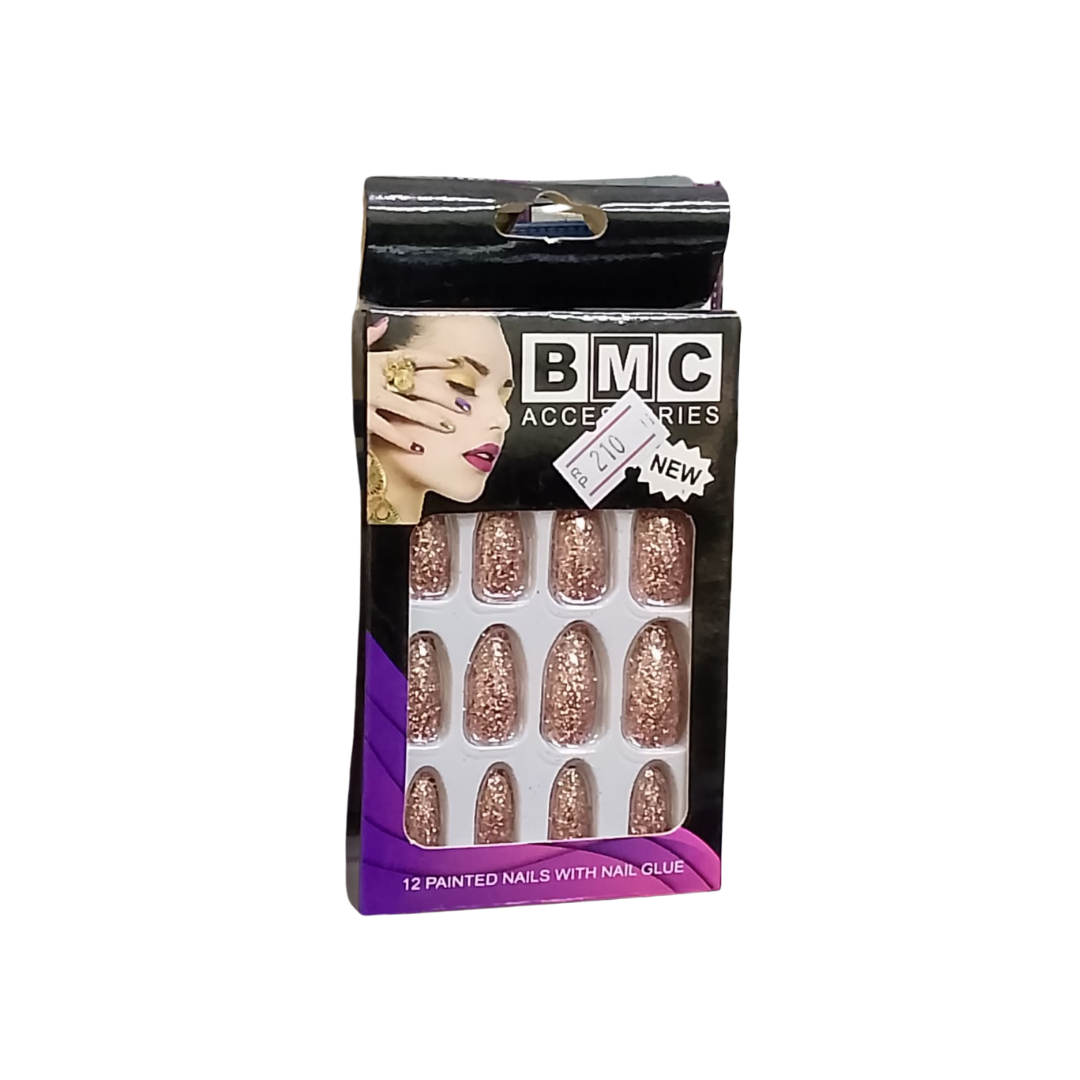 BMC ACCESSORIES 12 GLITTER NAILS WITH GLUE SET