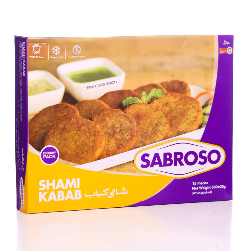 SABROSO HOMESTYLE SHAMI KABAB NET WEIGHT 600G