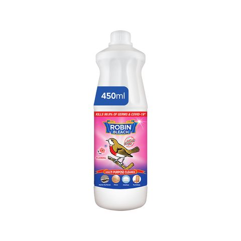 ROBIN BLEACH LIQUID FLORAL 450ML BOTTLE