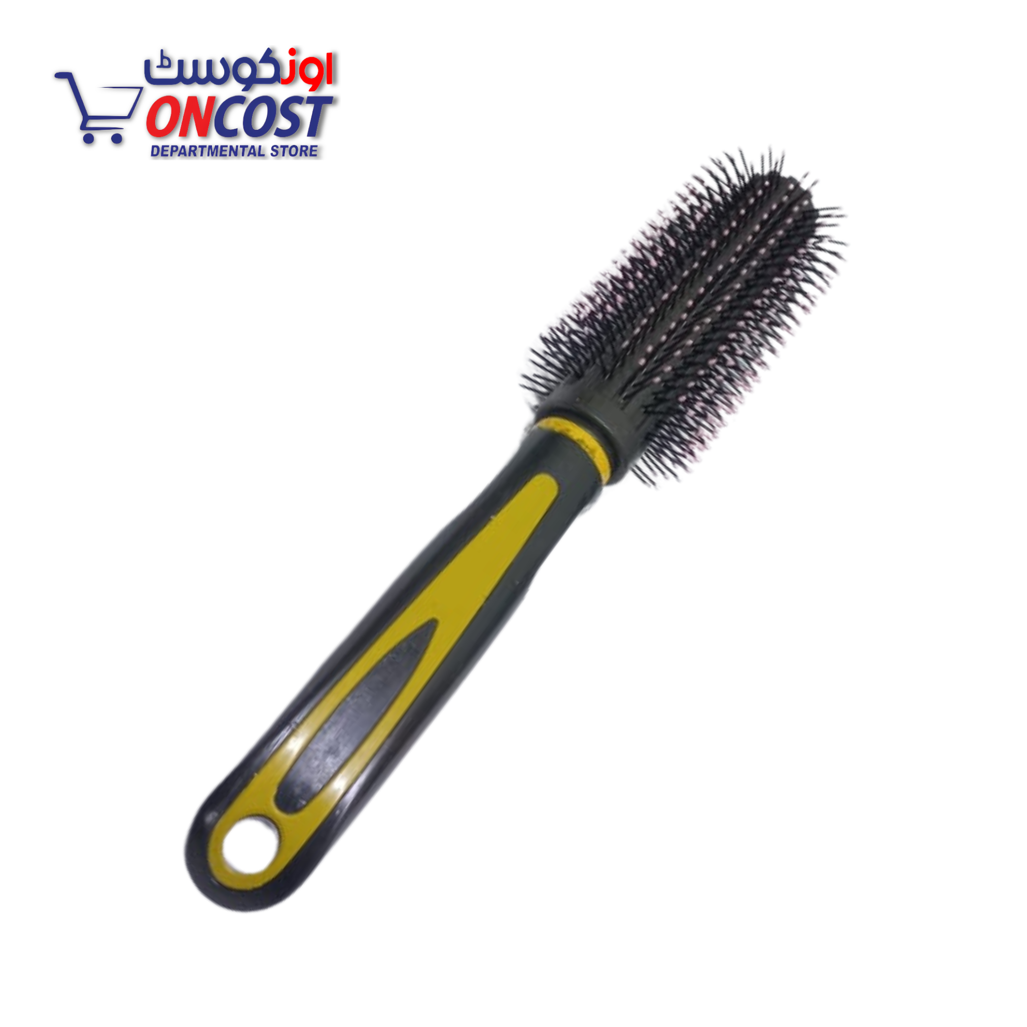 HAIR BRUSH ROUND WITH COLORED HANDLE