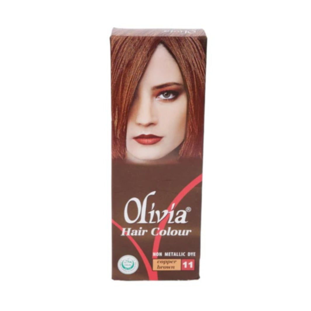 OLIVIA HAIR COLOUR NON METALLIC DYE ,COPPER BROWN 11