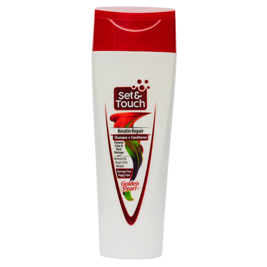 SET & TOUCH KERATIN REPAIR SHAMPOO + CONDITIONER 360ML