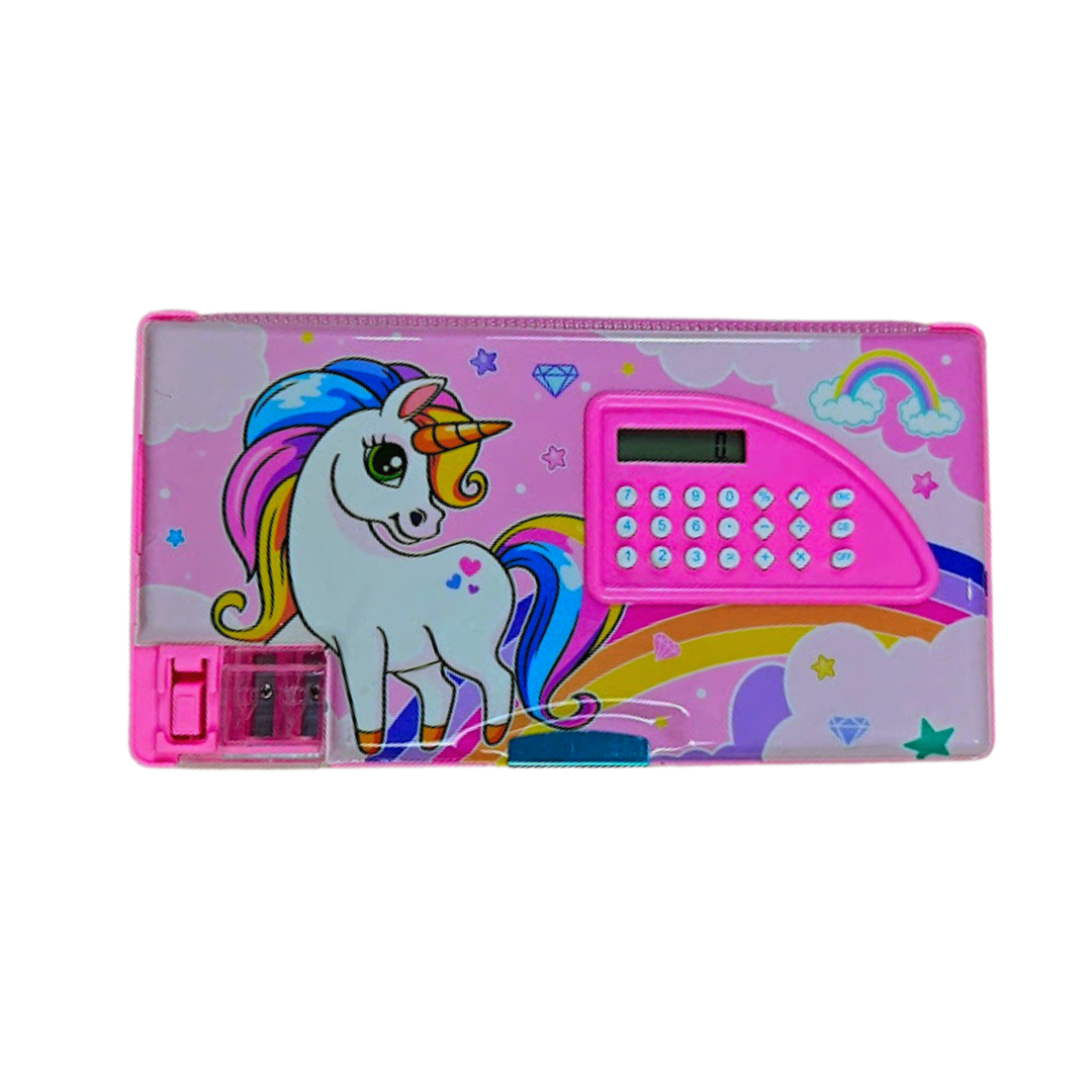 UNICORN PENCIL BOX WITH CALCULATOR JC-2268-1