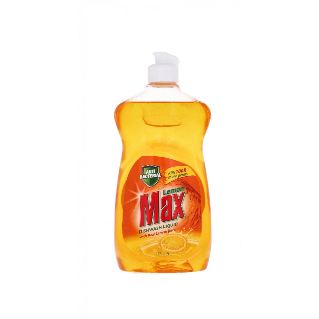 LEMON MAX DISHWASH LIQUID KILLS BACTERIA 475ML