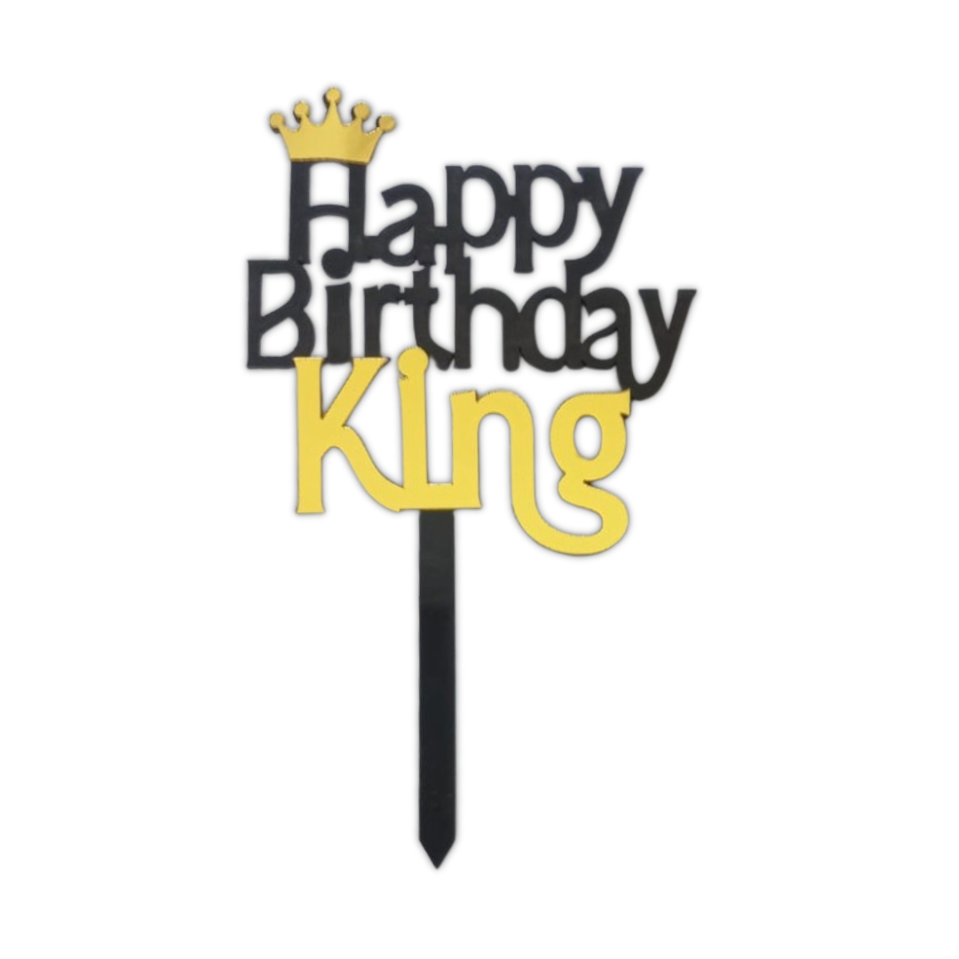 BIRTHDAY KING CAKE TOPPER ACRYLIC