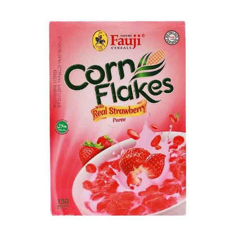 FAUJI CORN FLAKES WITH REAL STRAWBERRY PUREE 150GM