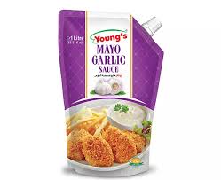 YOUNGS MAYO GARLIC SAUCE POUCH 1LTR