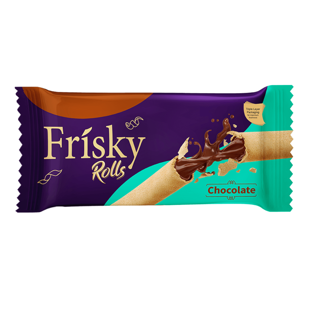 INNOVATIVE FRISKY ROLLS CHOCOLATE WAFER 86GM