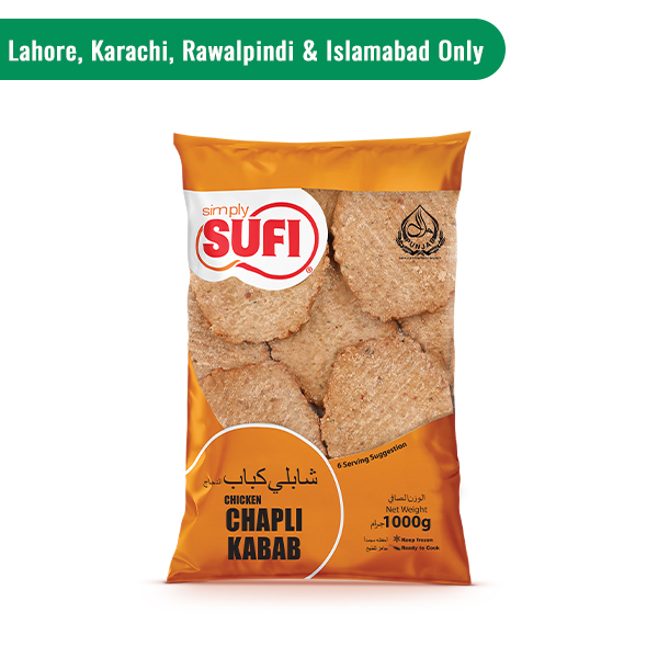 SUFI CHICKEN CHAPLI KABAB 1000G POLLY BAG