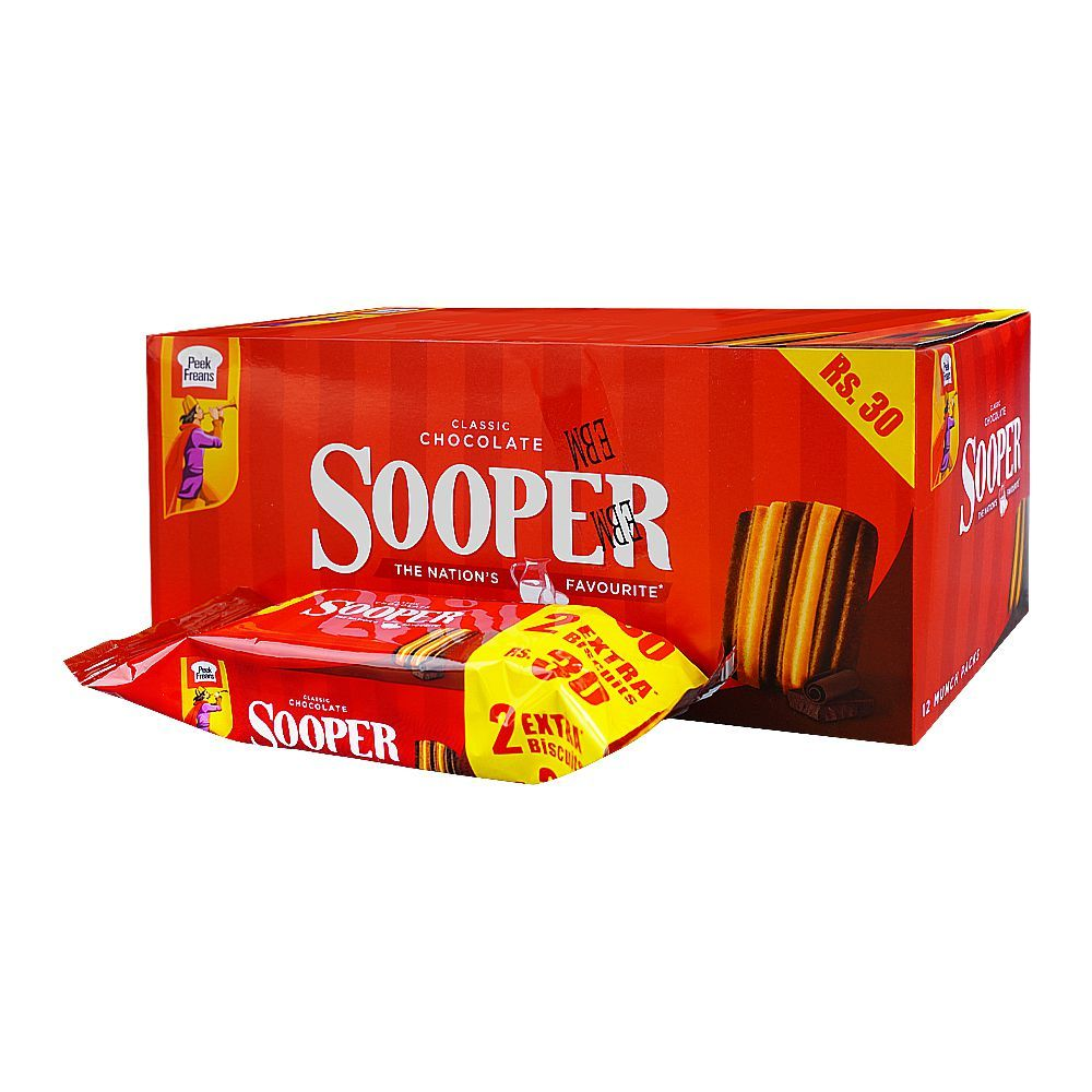 PEEK FREANS SOOPER CHOCOLATE BISCUIT 48GM 12PCS BOX