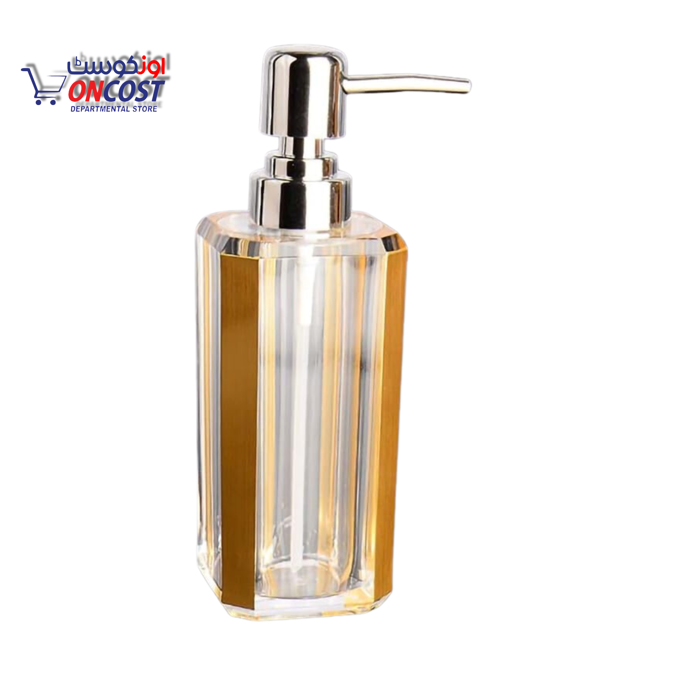 ACRYLIC SOAP DISPENSER GOLD SQUARE BOTTLE