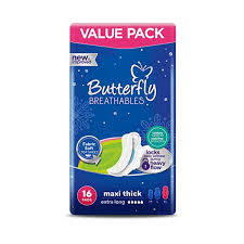 BUTTERFLY SANITARY NAPKINS MAXI THICK EXTRA LARGE 16PCS