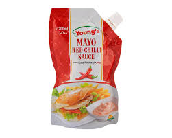 YOUNGS MAYO RED CHILLI SAUCE POUCH 1LTR