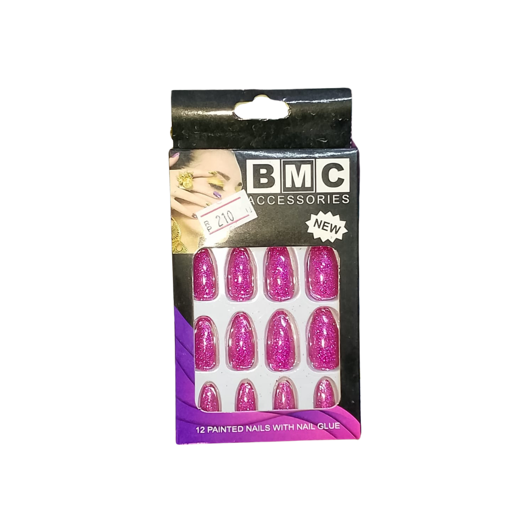 BMC ACCESSORIES 12 GLITTER NAILS WITH GLUE SET