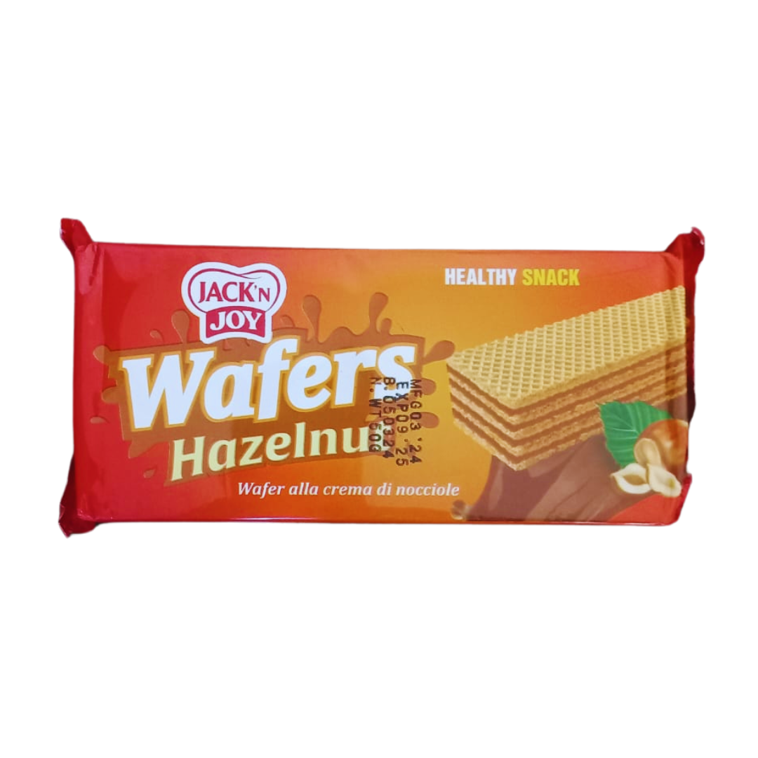 JACK N JOY WAFERS HAZELNUT 50GM