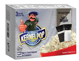 KERNELPOP MICROWAVE POPCORN SALT & PEPPER 3 PACKS X 90G