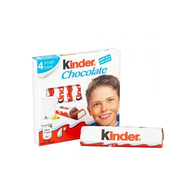 KINDER CHOCOLATE 4-BARS 50GM