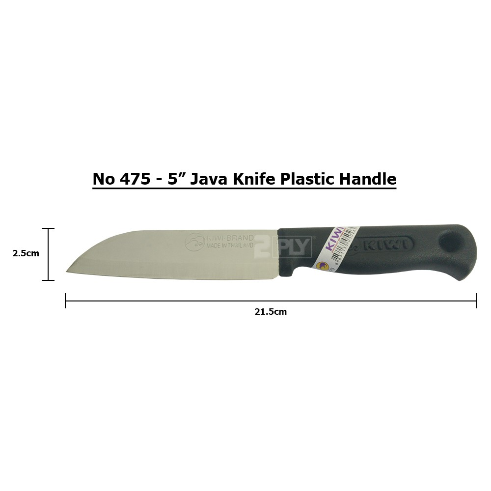 KIWI STAINLESS STEEL KNIFE PLASTIC HANDLE NO 475