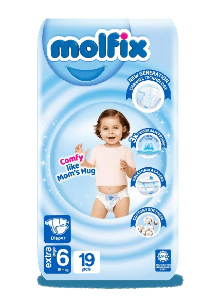 MOLFIX DIAPER EXTRA LARGE NO6 19PCS