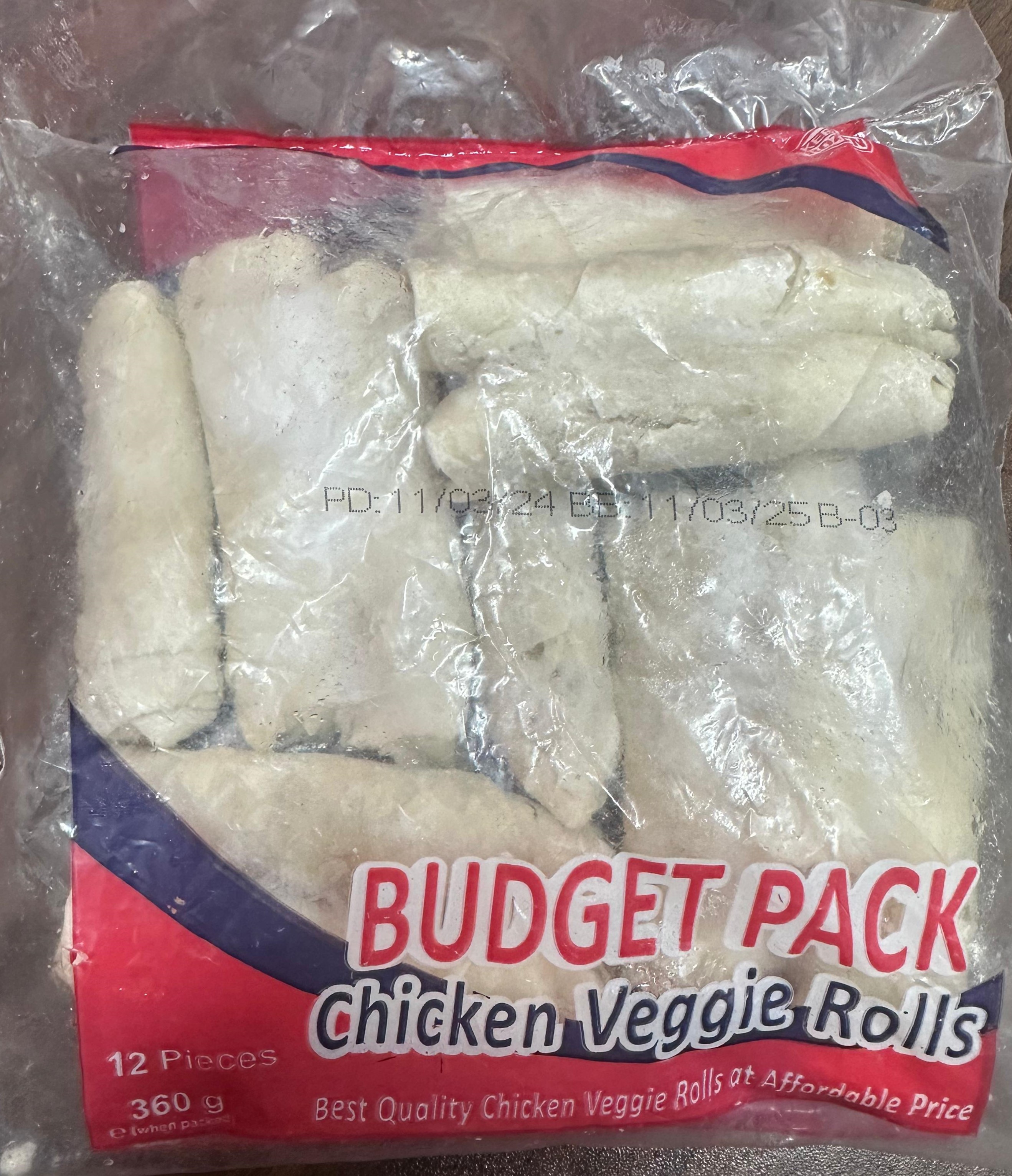 BIG BIRD BUDGET PACK CHICKEN VEGGIE ROLLS 360G