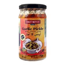 HAUT NOTCH GARLIC PICKLE WITH OLIVE OIL GLASS JAR 340GM