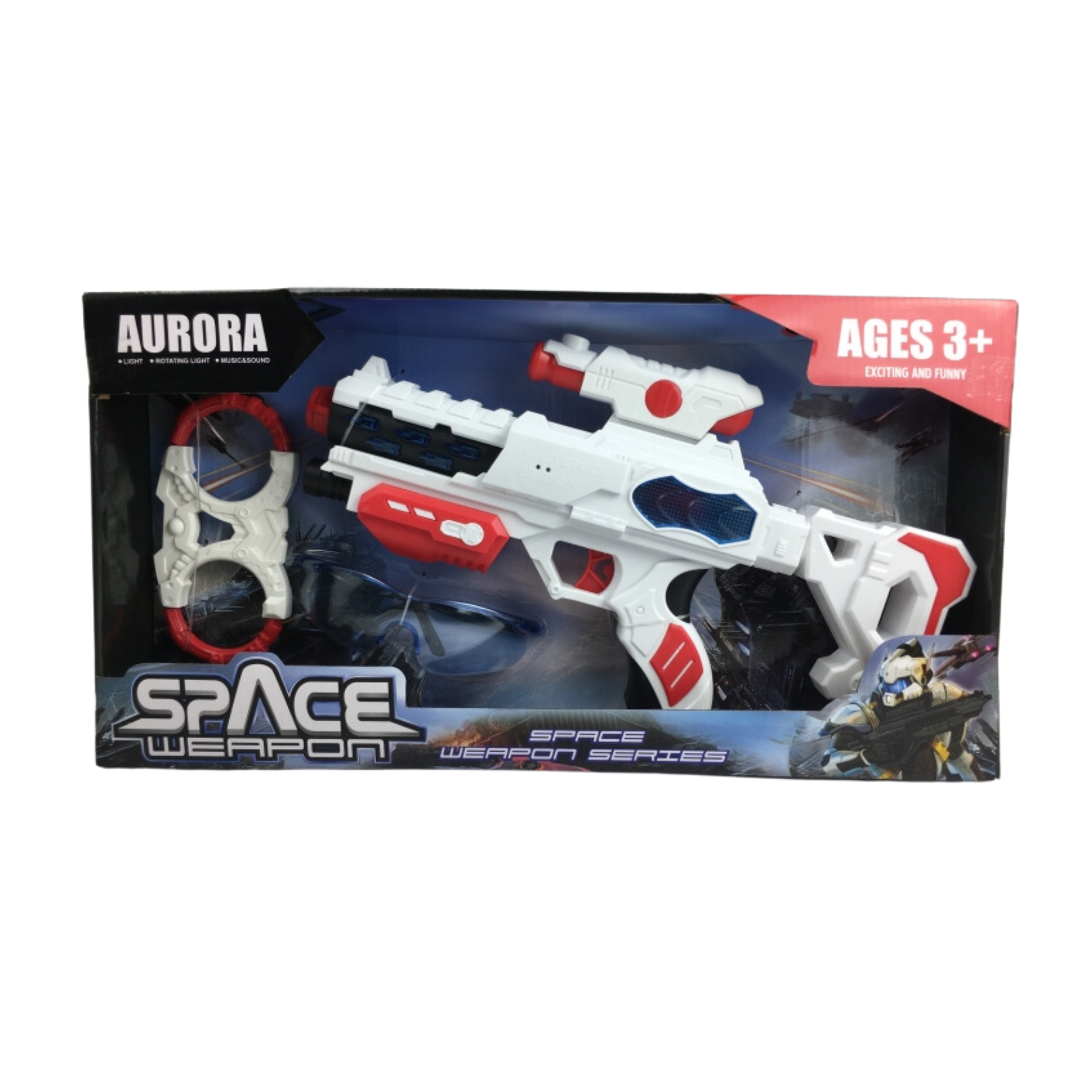 AURORA SPACE WEAPON MUSICAL GUN TOY 836-19