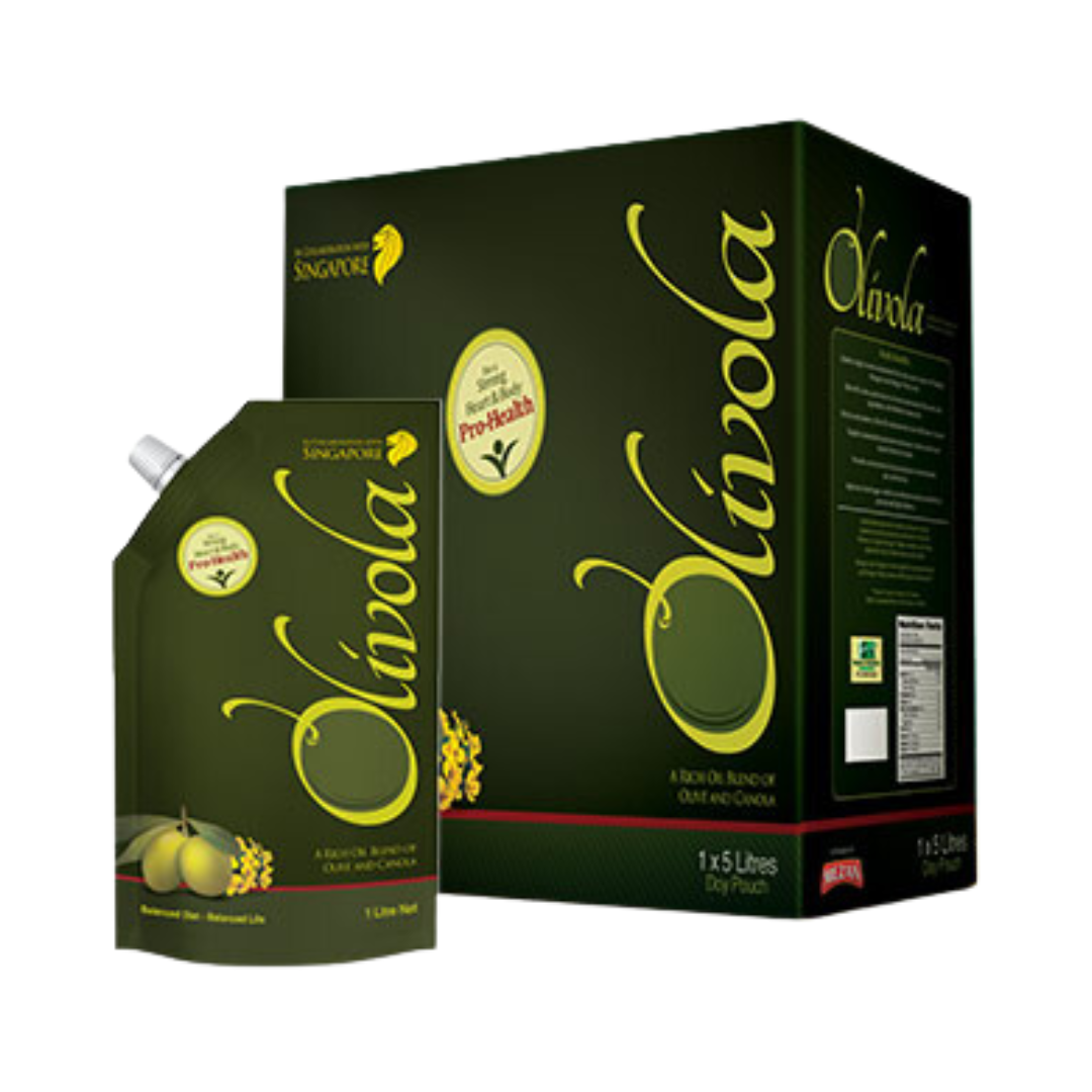 OLIVOLA COOKING OIL 1LTR STAND UP POUCH CTN