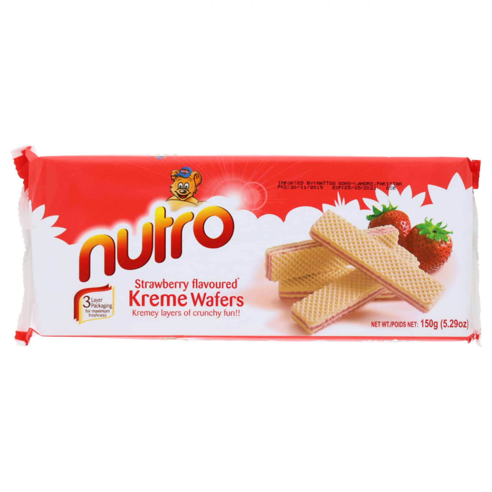 NUTRO STRAWBERRY FLAVOURED KREME WAFERS 150GM