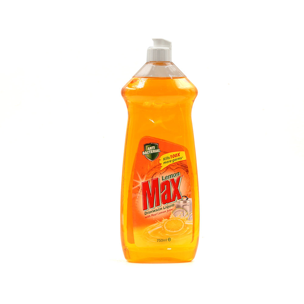 LEMON MAX DISHWASH LIQUID KILLS BACTERIA 750ML