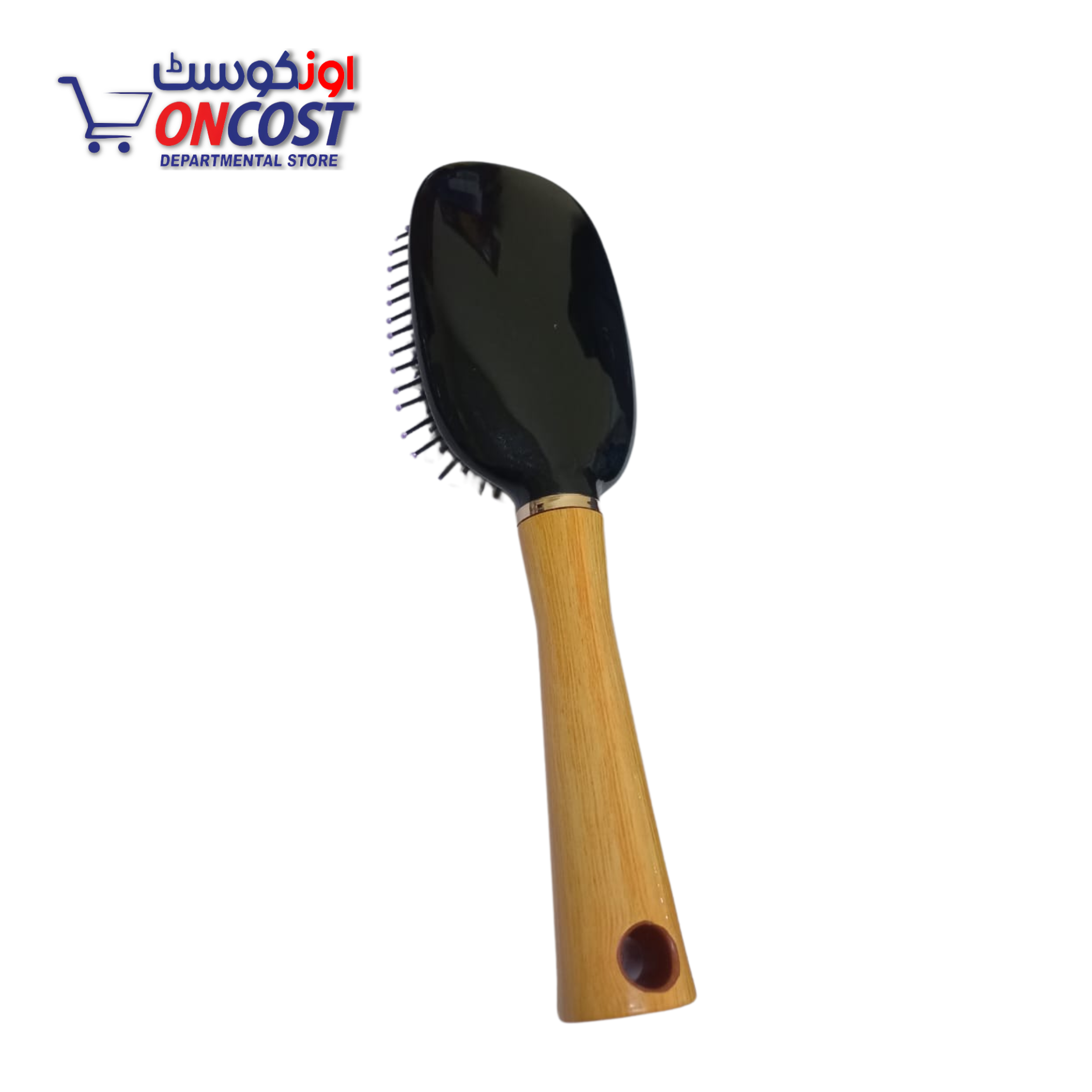 HAIR BRUSH WITH WOODEN HANDLE