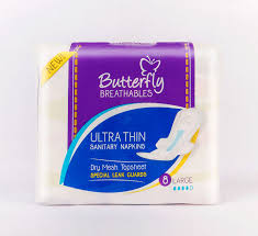 BUTTERFLY ULTRA THIN SANITARY NAPKINS LARGE 8PCS