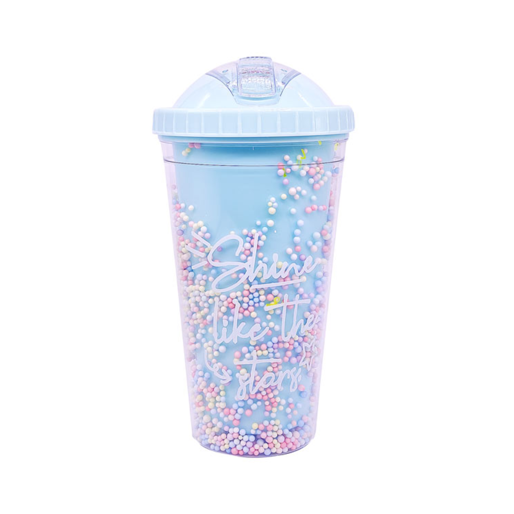 PLASTIC TUMBLER WITH STRAW FANCY 9405